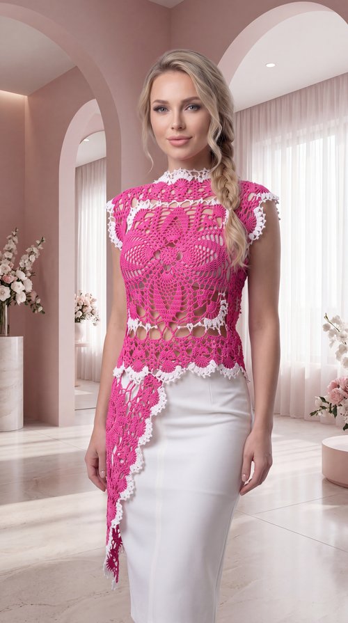 Longline Crochet Top – Custom Colour | Italian Cotton | Made to Order