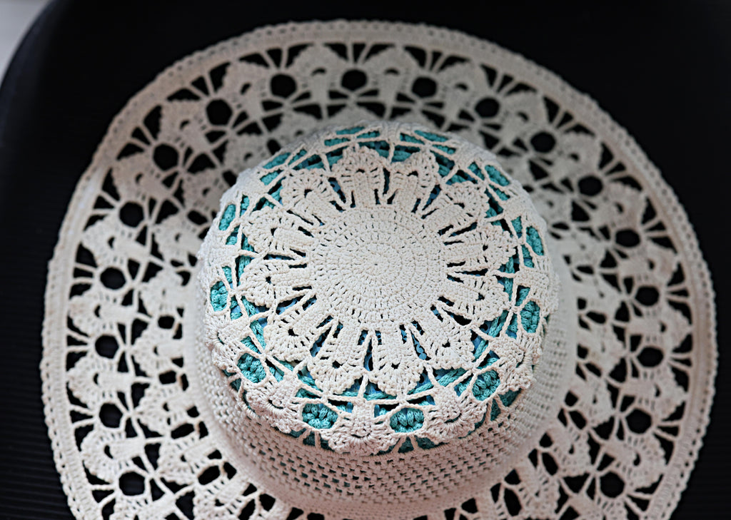 Handmade Italian Cotton Crochet Sun Hat | Custom Wide-Brim Hat