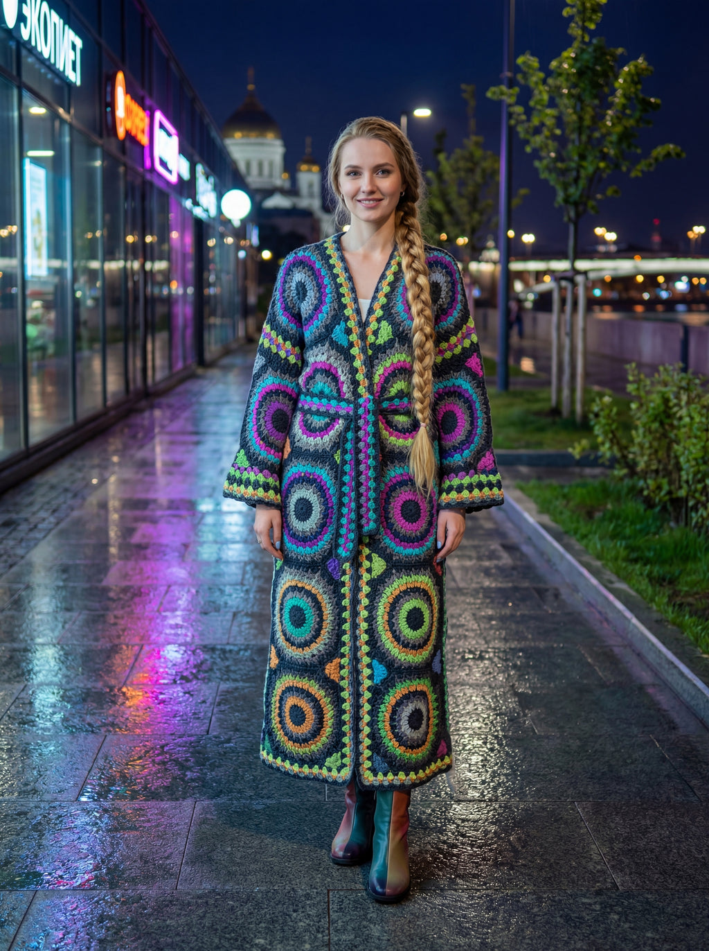 Handmade Crochet Patchwork Cardigan | 100% Argentine Wool | Custom Made
