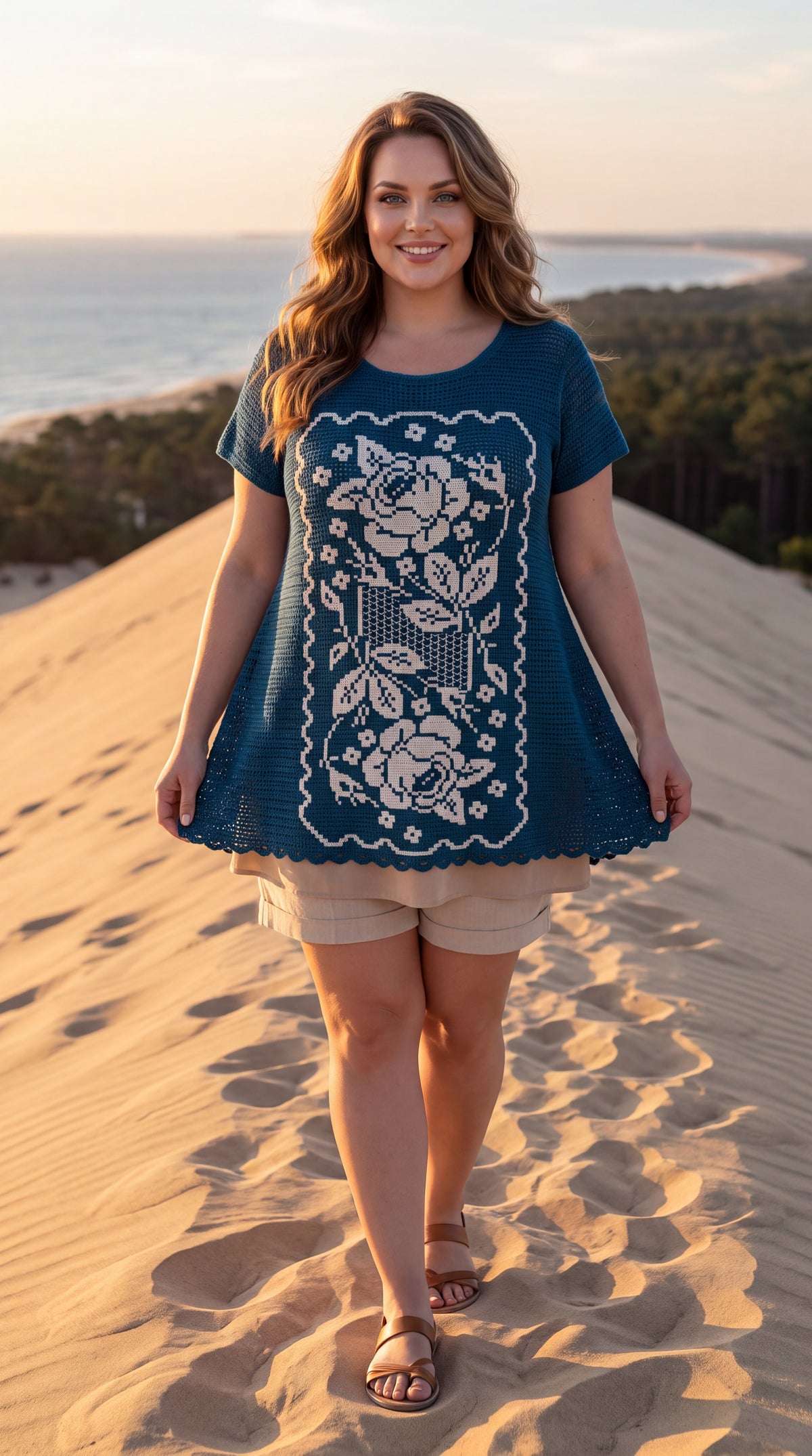 Roses in Bloom Custom Filet Crochet Tunic – Any Color