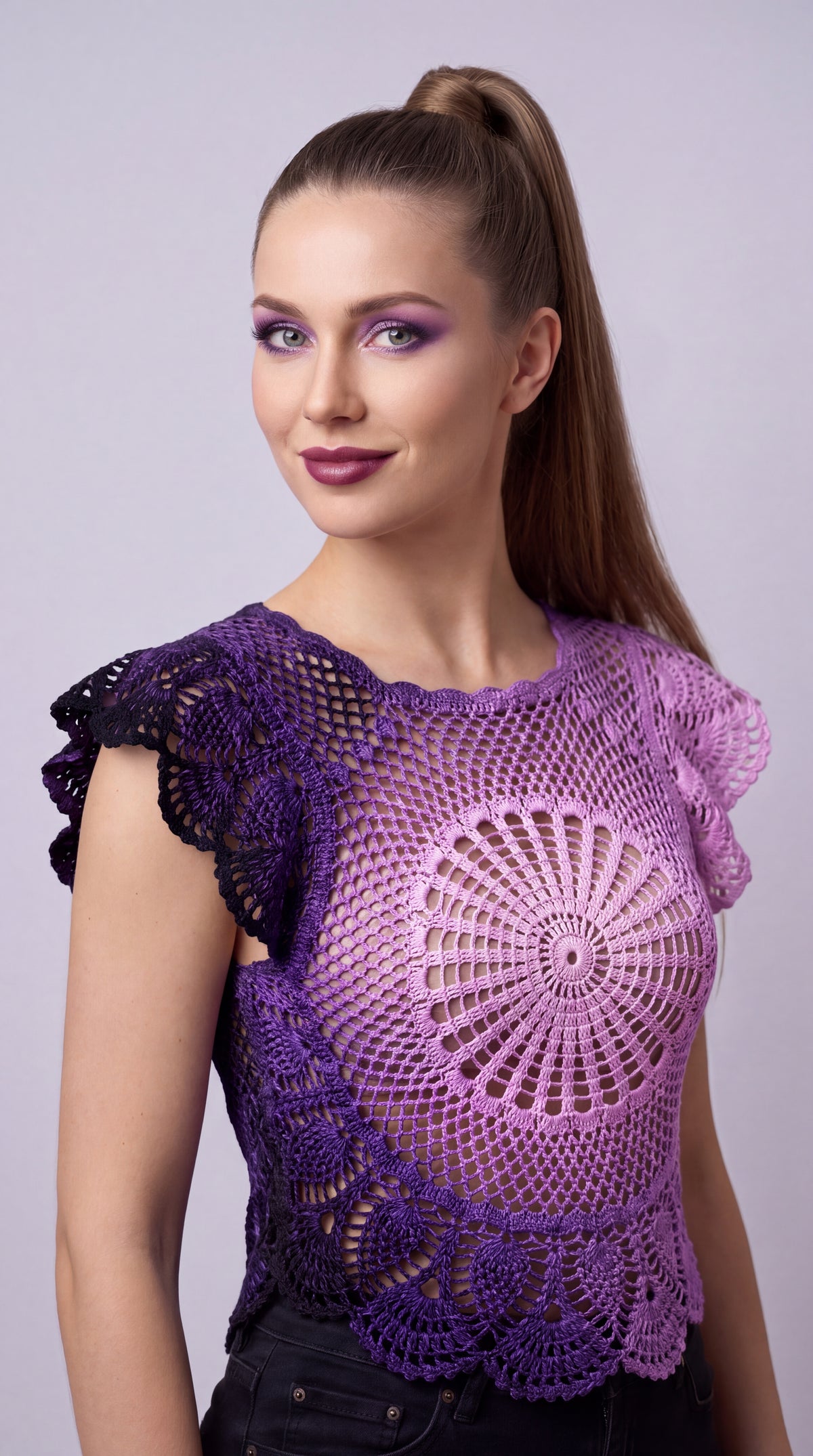 YarnArt Bouquet Colorflow Crochet Top, Handmade in 100% Cotton
