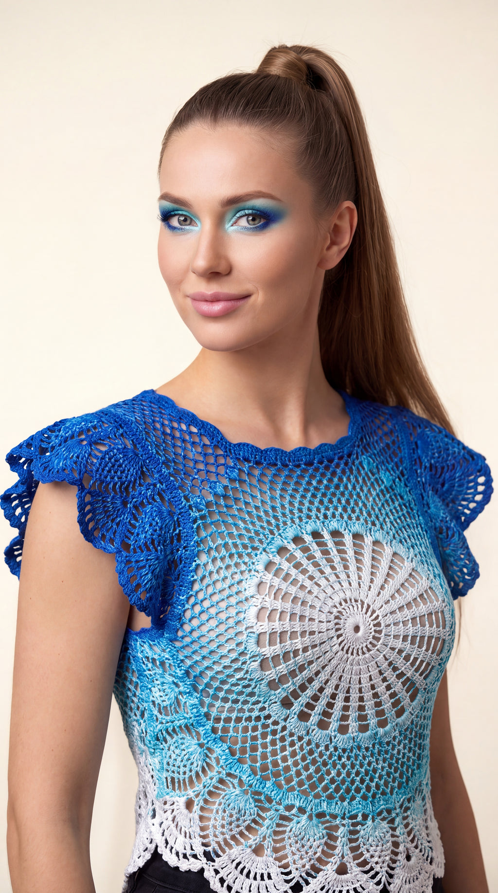 YarnArt Bouquet Colorflow Crochet Top, Handmade in 100% Cotton