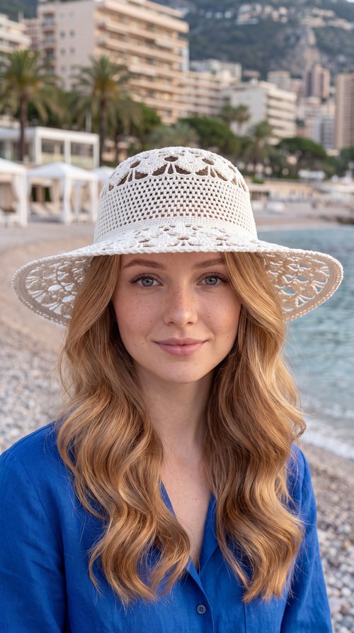 Handmade Italian Cotton Crochet Sun Hat | Custom Wide-Brim Hat