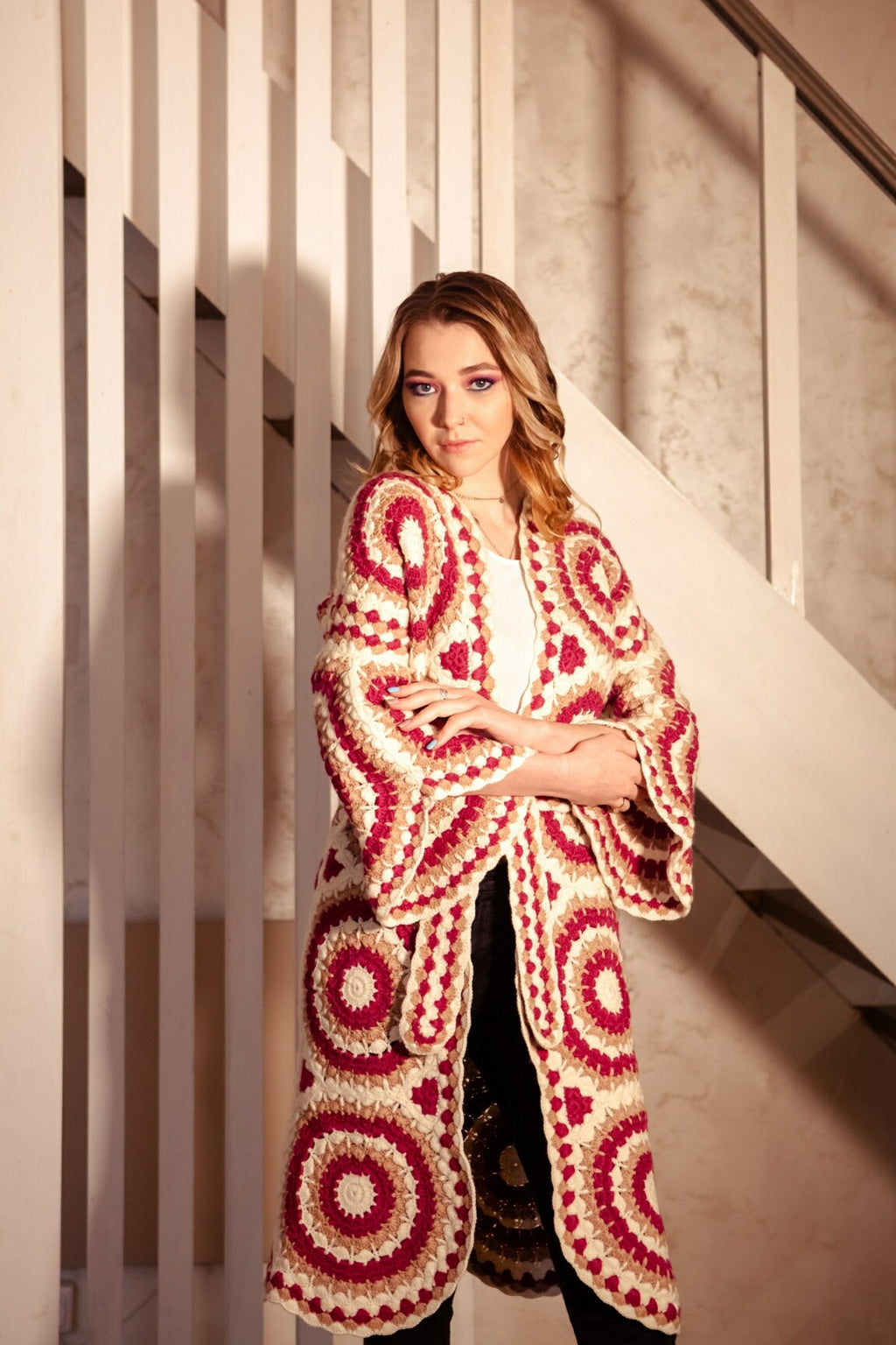 Geometric Style Crochet Cardigan — PDF Pattern