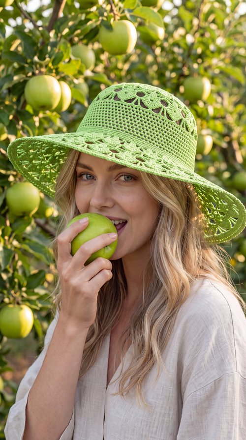 Handmade Italian Cotton Crochet Sun Hat | Custom Wide-Brim Hat
