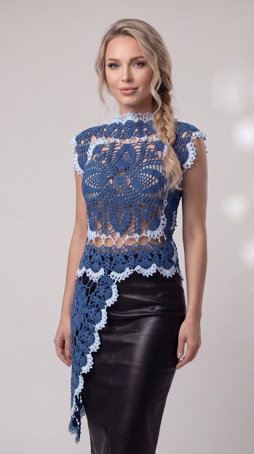 Longline Crochet Top – Custom Colour | Italian Cotton | Made to Order