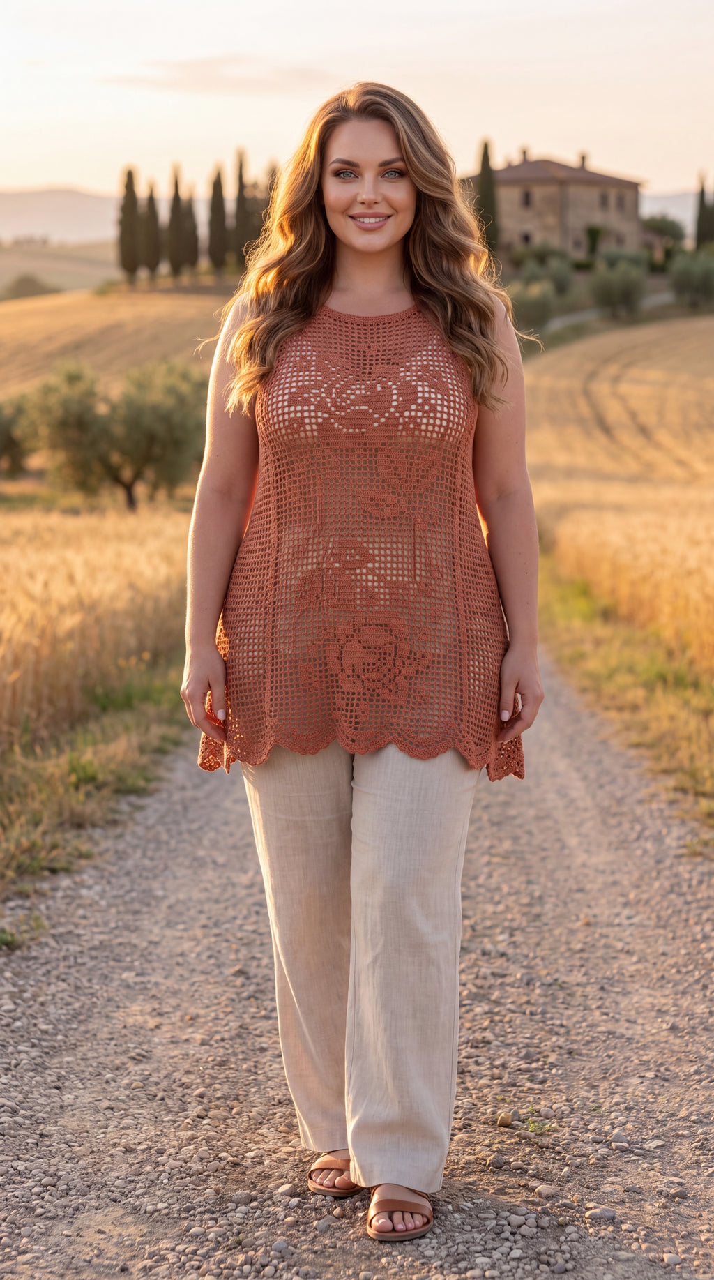 Roses in Bloom Custom Filet Crochet Tunic – Any Color
