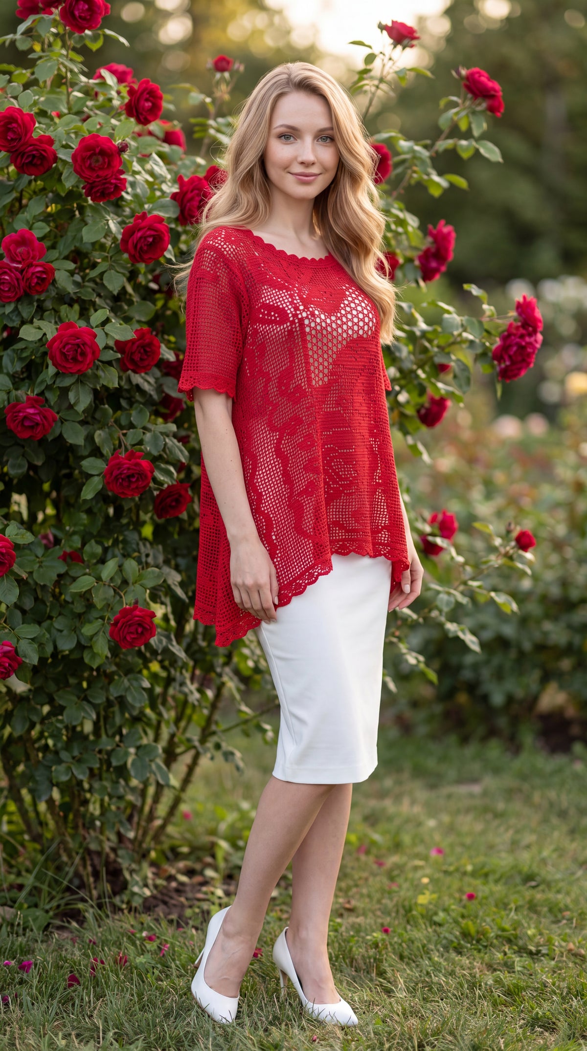 Roses in Bloom Custom Filet Crochet Tunic – Any Color