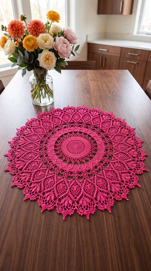 Hand-Crocheted Textured Doily