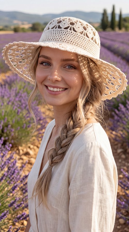 Handmade Italian Cotton Crochet Sun Hat | Custom Wide-Brim Hat