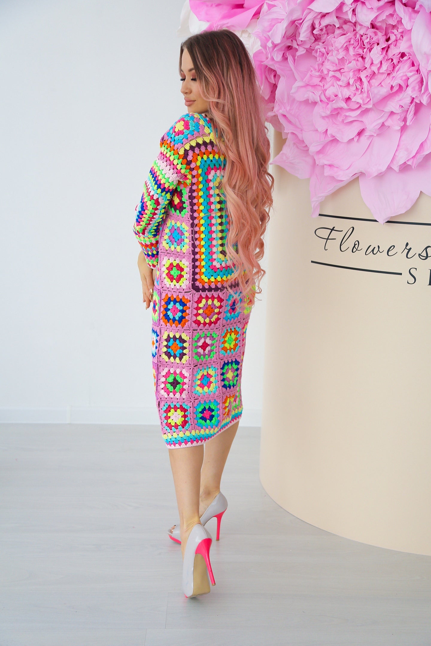 Granny Square Cardigan Crochet Pattern PDF, Long Boho Crochet Coat, Colorful Patchwork Cardigan