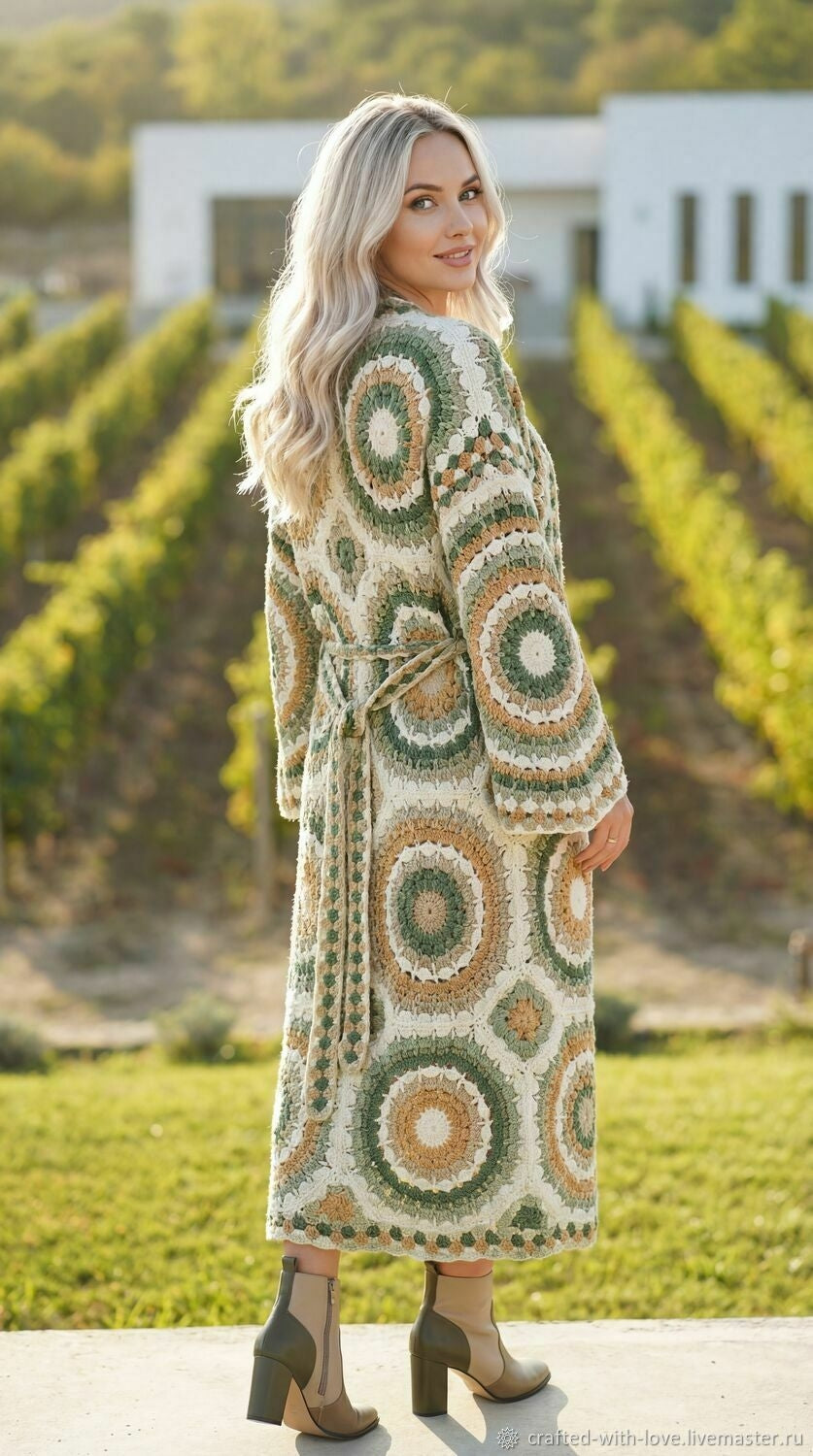 Handmade Crochet Patchwork Cardigan | 100% Argentine Wool | Custom Made