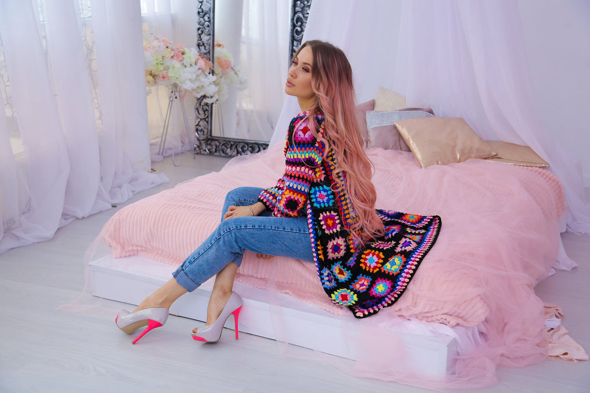 Custom Granny Square Crochet Cardigan | Handmade to Order