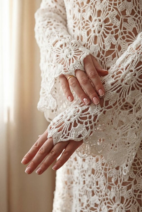 Crochet renaissance/boho aesthetic dress