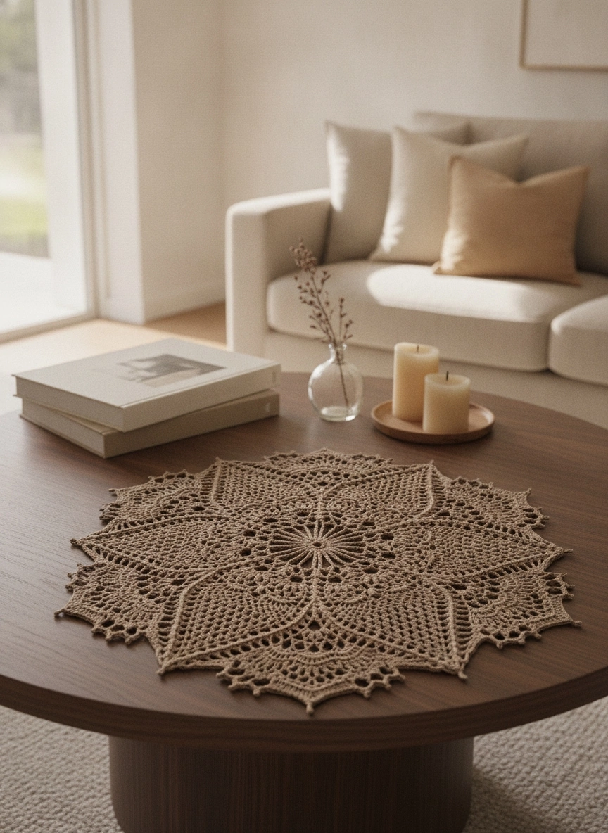 Handmade Floral Crochet Lace Doily