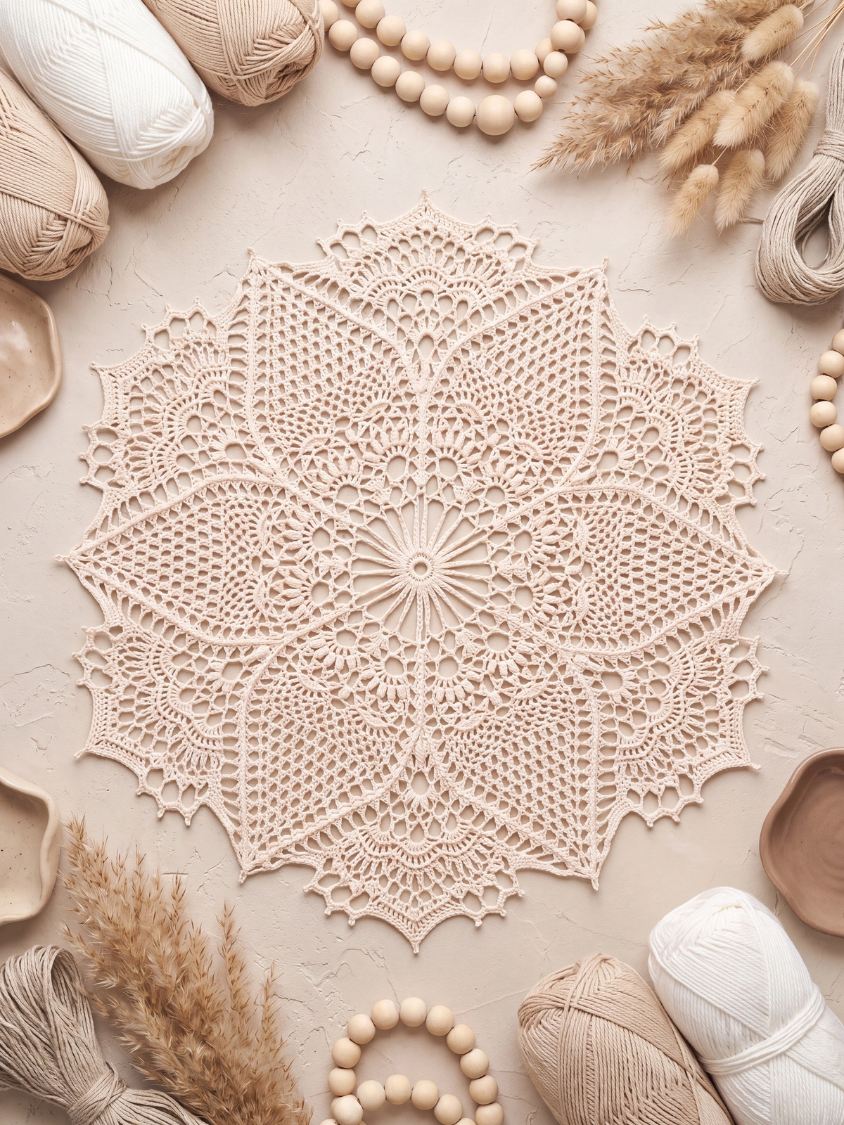 Handmade Floral Crochet Lace Doily