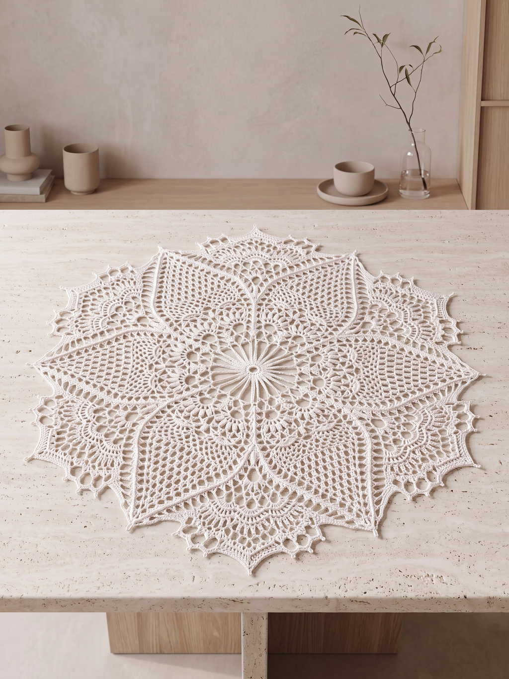 Handmade Floral Crochet Lace Doily