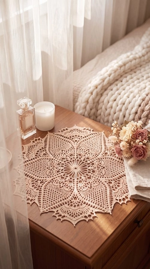 Handmade Floral Crochet Lace Doily
