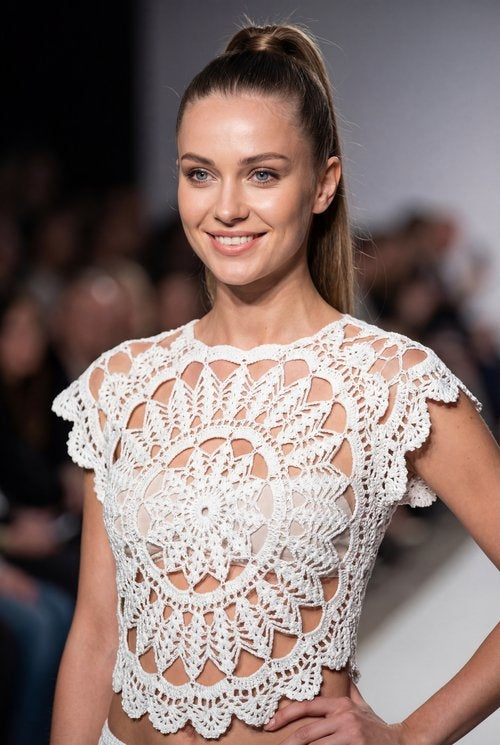 White Bloom Crochet Top
