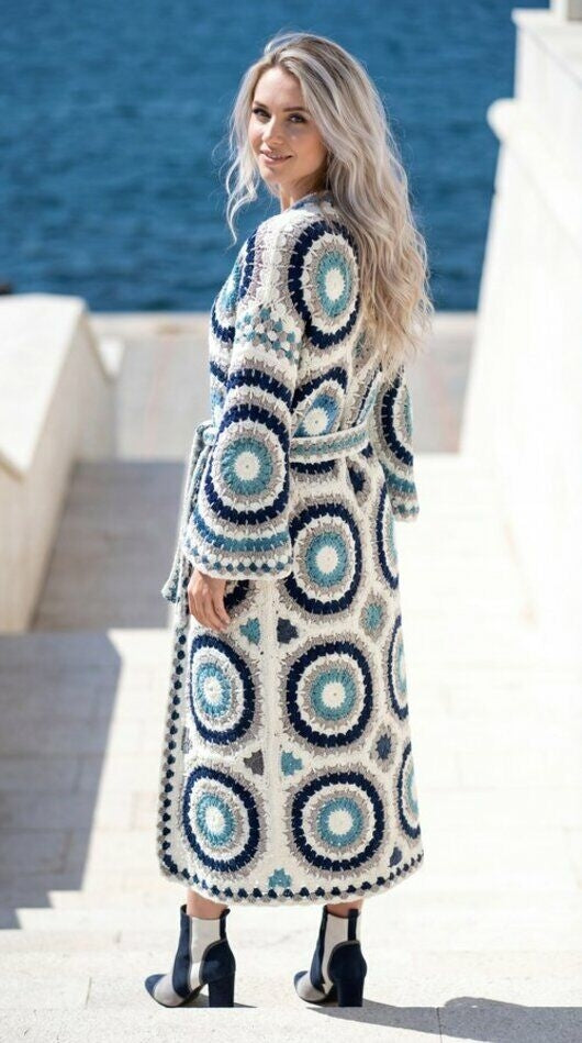 Handmade Crochet Patchwork Cardigan | 100% Argentine Wool | Custom Made