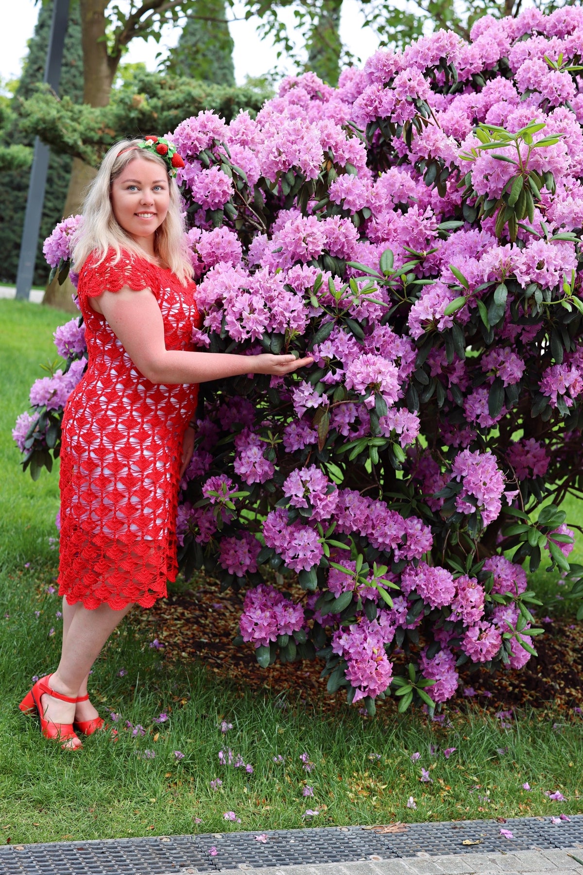 Handmade Crochet Linen Dress with Fan Stitch Pattern | Custom Made