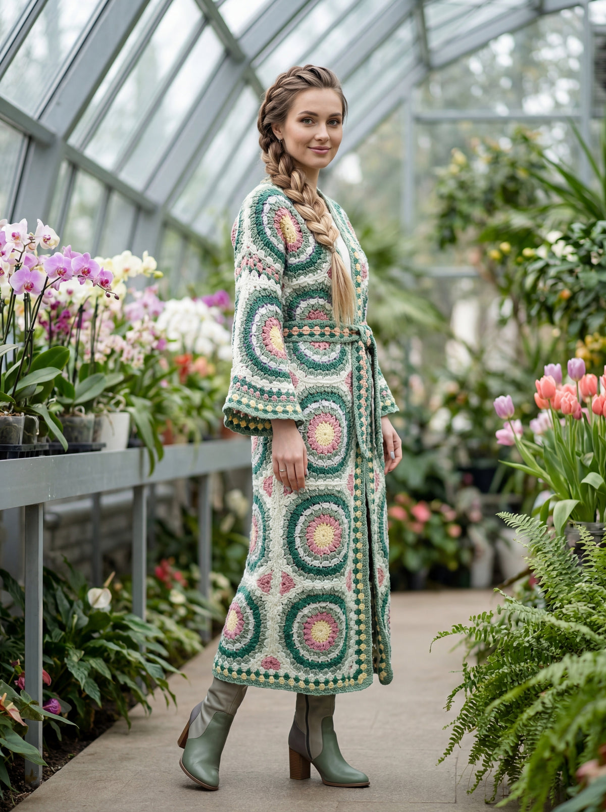 Handmade Crochet Patchwork Cardigan | 100% Argentine Wool | Custom Made
