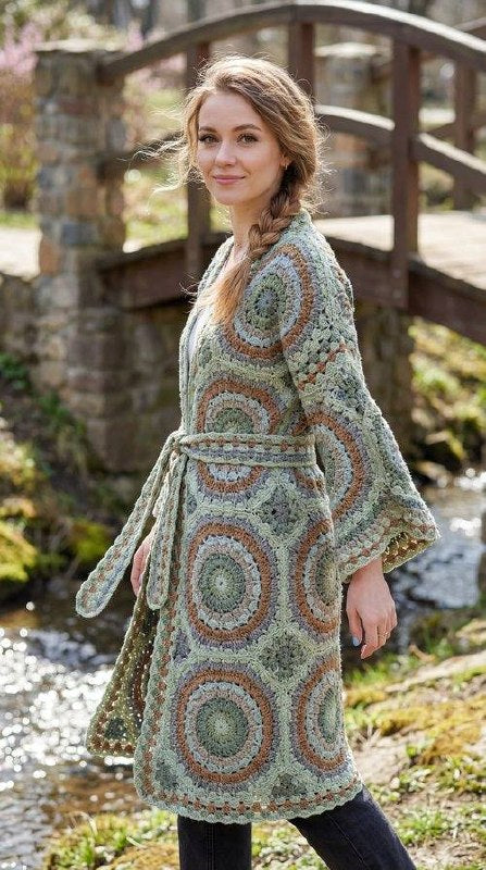 Geometric Style Crochet Cardigan — PDF Pattern