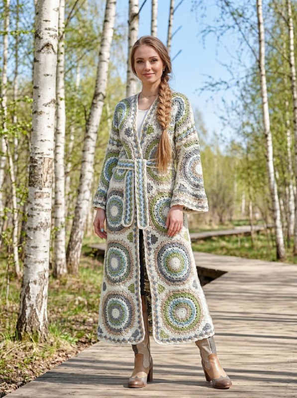 Geometric Style Crochet Cardigan — PDF Pattern
