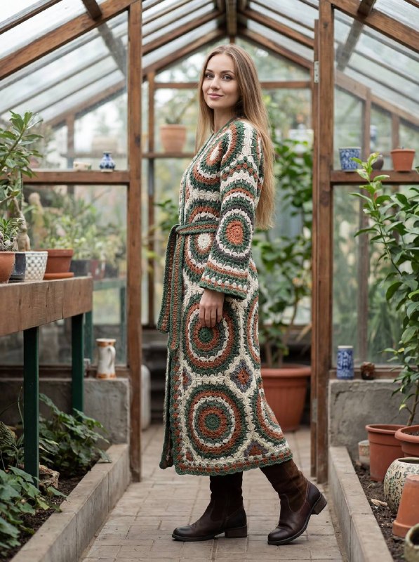 Geometric Style Crochet Cardigan — PDF Pattern