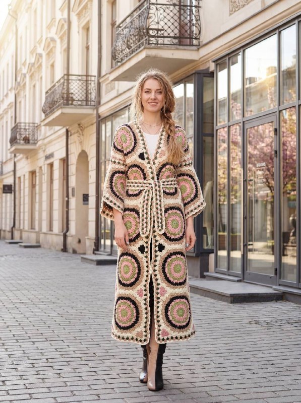 Geometric Style Crochet Cardigan — PDF Pattern