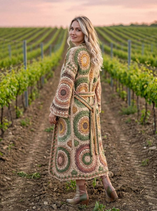 Geometric Style Crochet Cardigan — PDF Pattern