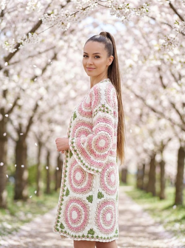 Geometric Style Crochet Cardigan — PDF Pattern