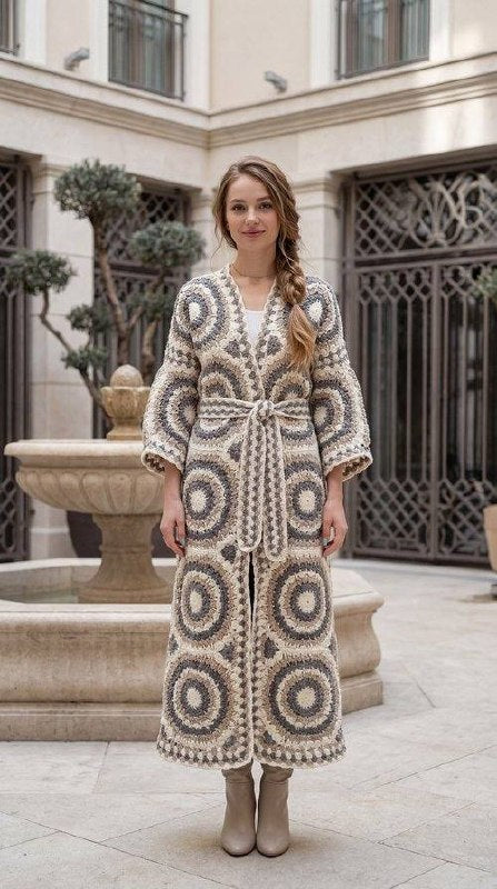Geometric Style Crochet Cardigan — PDF Pattern