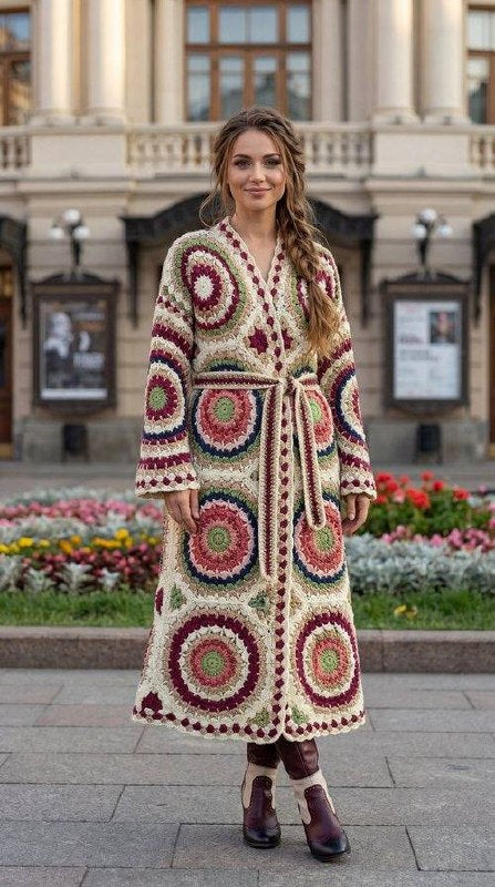 Geometric Style Crochet Cardigan — PDF Pattern