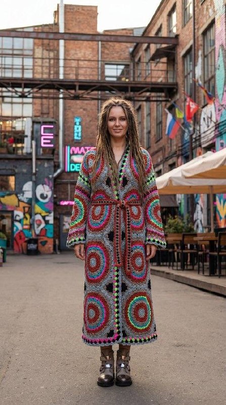 Geometric Style Crochet Cardigan — PDF Pattern