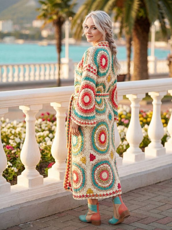 Geometric Style Crochet Cardigan — PDF Pattern