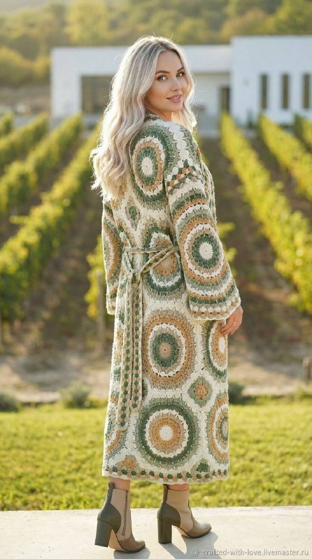 Geometric Style Crochet Cardigan — PDF Pattern