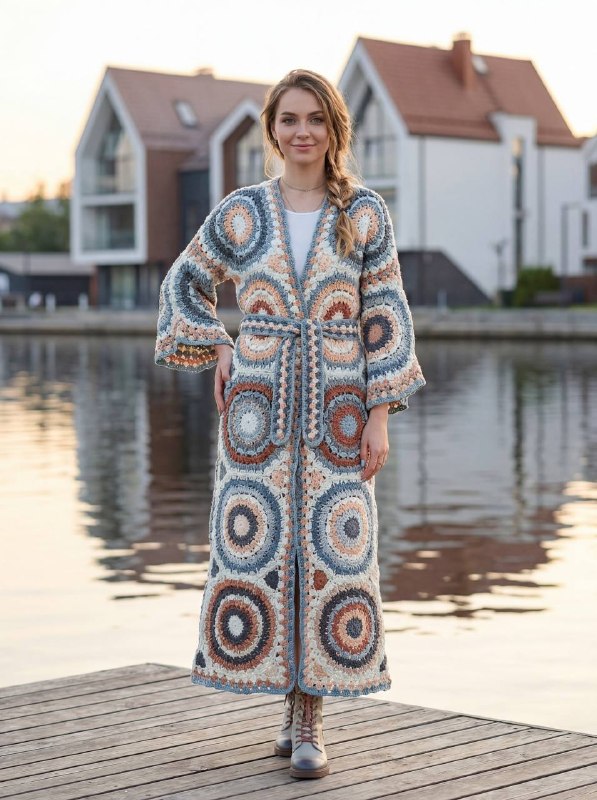 Geometric Style Crochet Cardigan — PDF Pattern