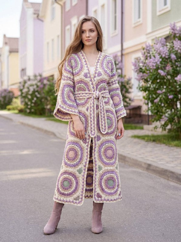 Geometric Style Crochet Cardigan — PDF Pattern