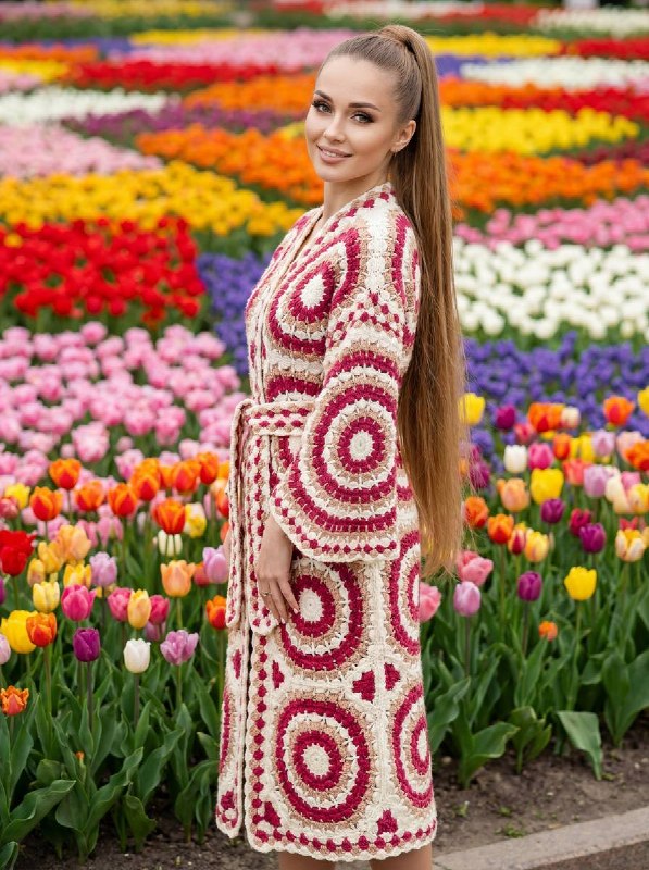 Geometric Style Crochet Cardigan — PDF Pattern