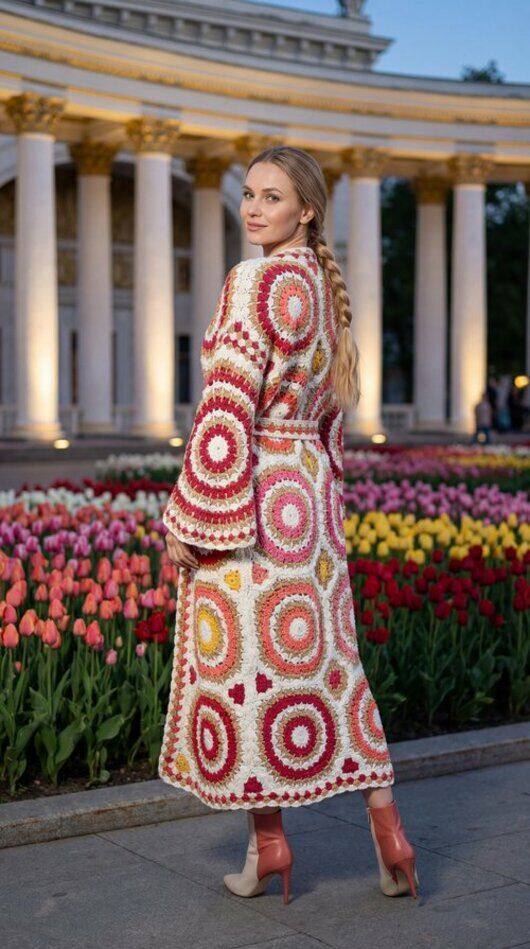 Geometric Style Crochet Cardigan — PDF Pattern