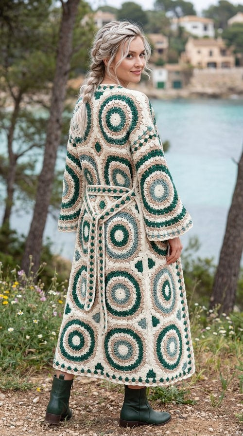 Handmade Crochet Patchwork Cardigan | 100% Argentine Wool | Custom Made