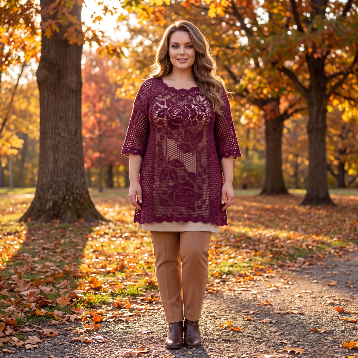 Roses in Bloom Custom Filet Crochet Tunic – Any Color