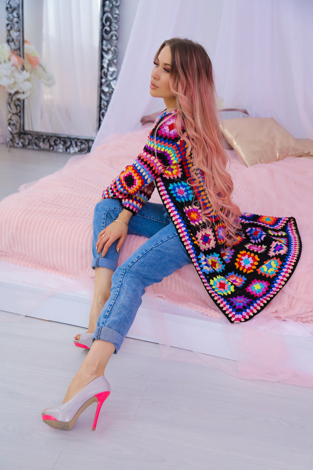Custom Granny Square Crochet Cardigan | Handmade to Order