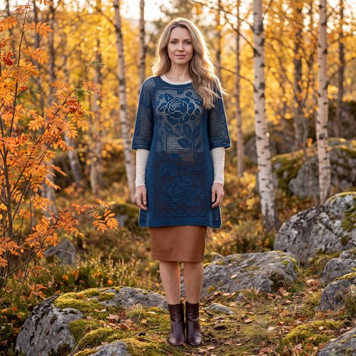 Roses in Bloom Custom Filet Crochet Tunic – Any Color