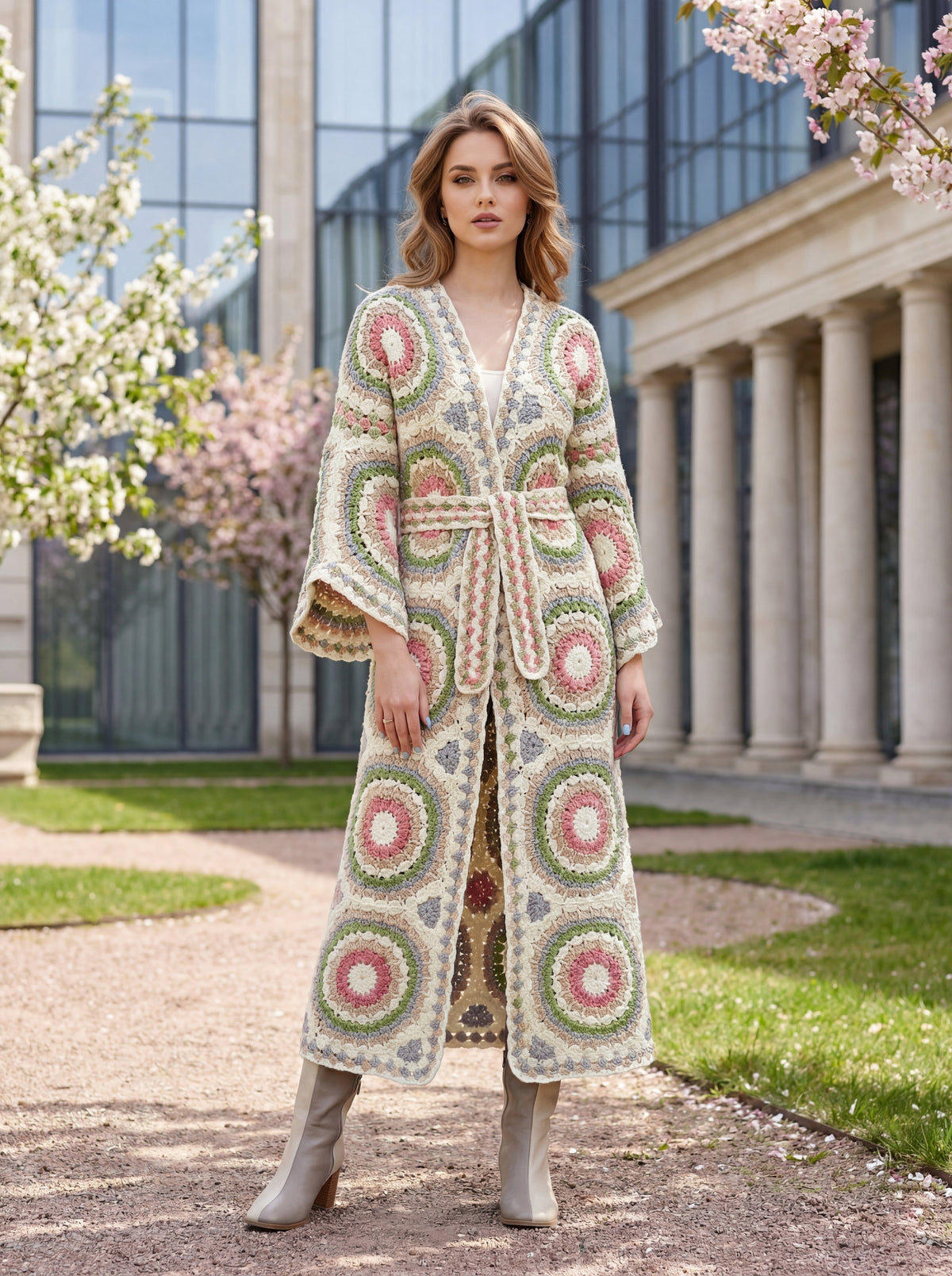 Handmade Crochet Patchwork Cardigan | 100% Argentine Wool | Custom Made