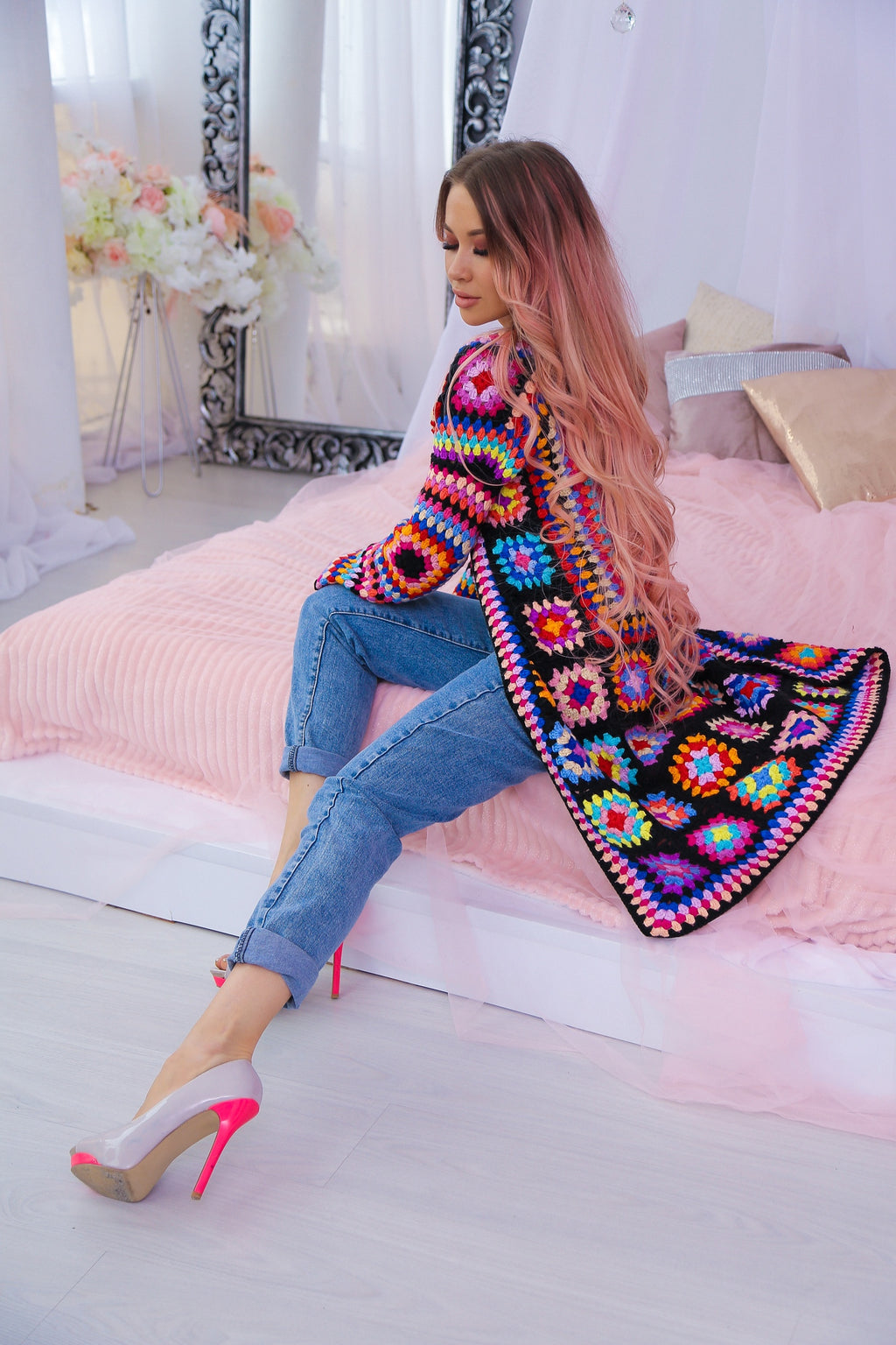 Custom Granny Square Crochet Cardigan | Handmade to Order