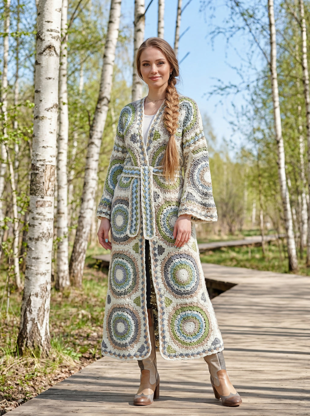 Handmade Crochet Patchwork Cardigan | 100% Argentine Wool | Custom Made