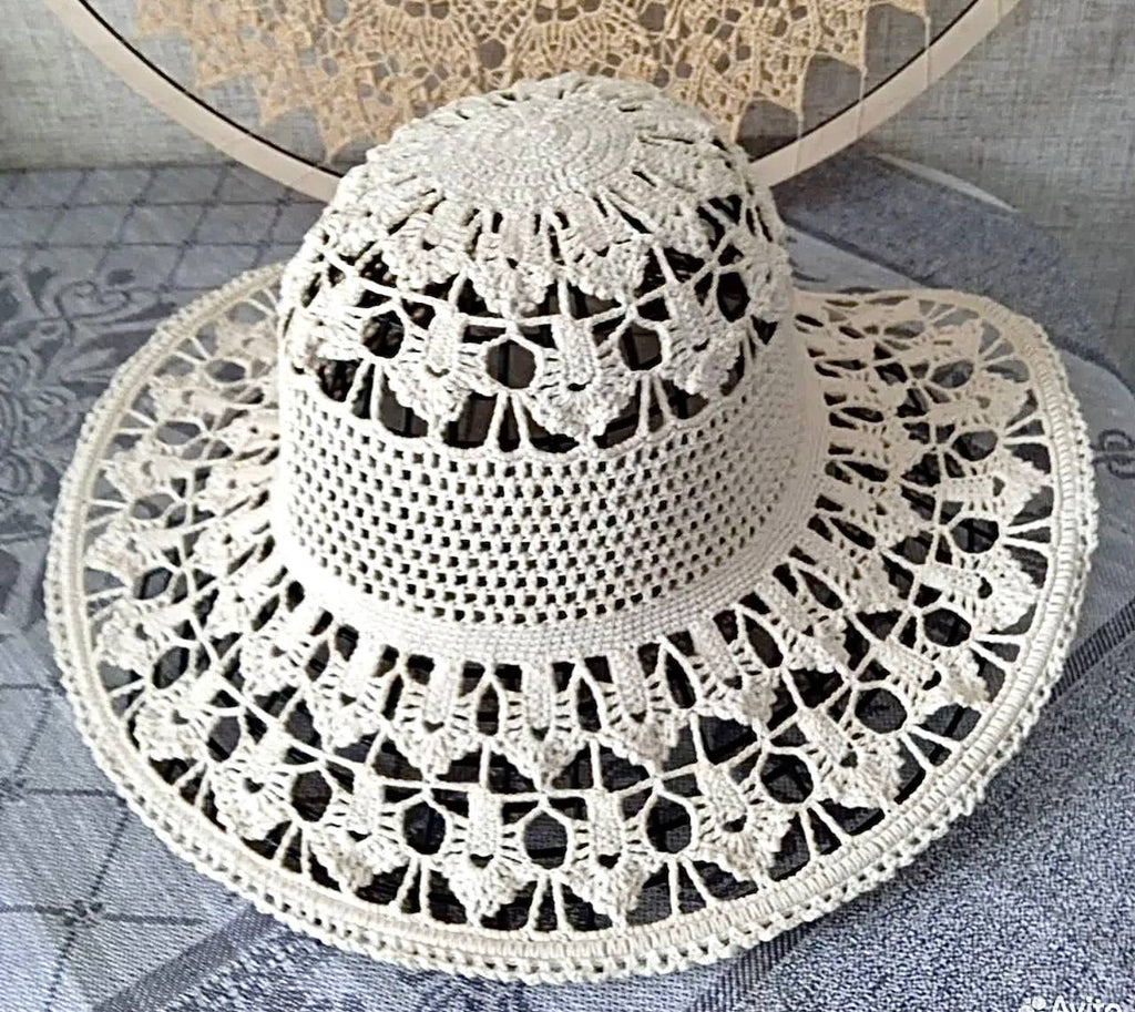 Handmade Italian Cotton Crochet Sun Hat | Custom Wide-Brim Hat