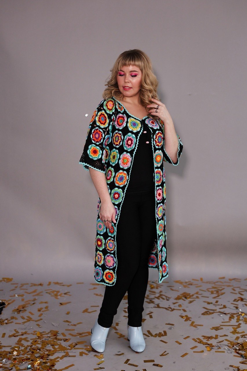 Colourful Crochet Cardigan with Belt | Made to Order in Any Colour & Size